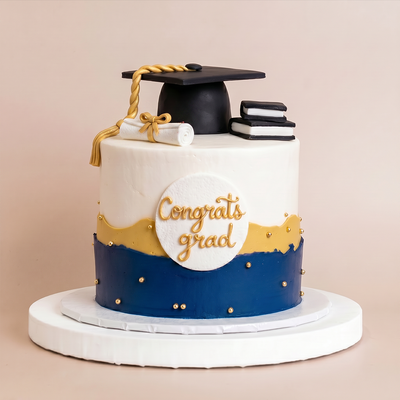 Blue Graduation Triple Berry Cake