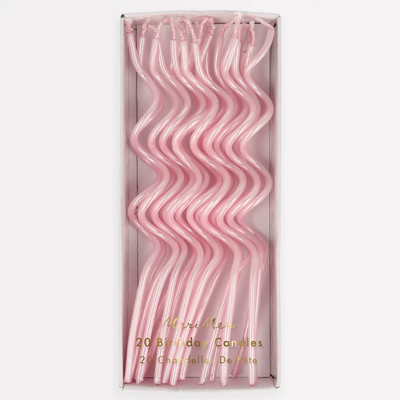 Pink Swirly Candle