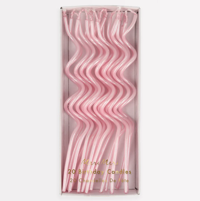 Pink Swirly Candle