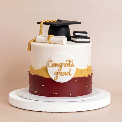 Maroon Graduation Triple Berry Cake