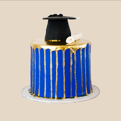 Blue Graduation Triple Berry Cake