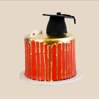 Red Graduation Triple Berry Cake