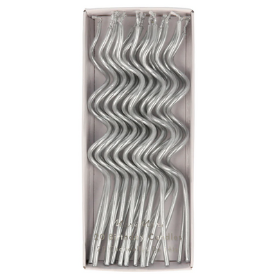 Silver Swirly Candle