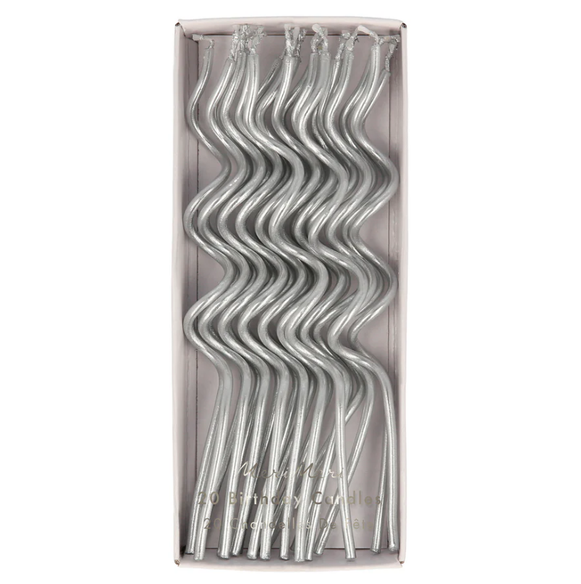 Silver Swirly Candle