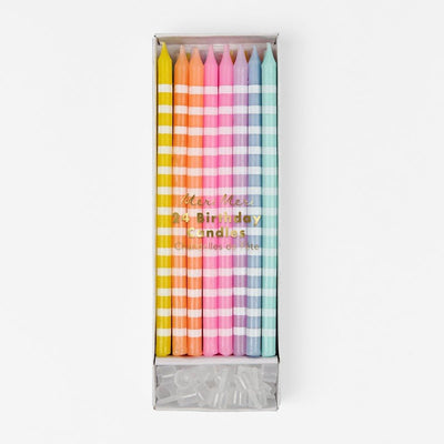 pack of 24 Meri Meri Pastel Party candles with holders